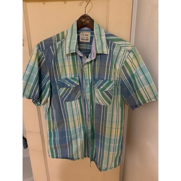 Brand new PD&C button up shirt 100% cotton size Medium - Picture 1 of 2